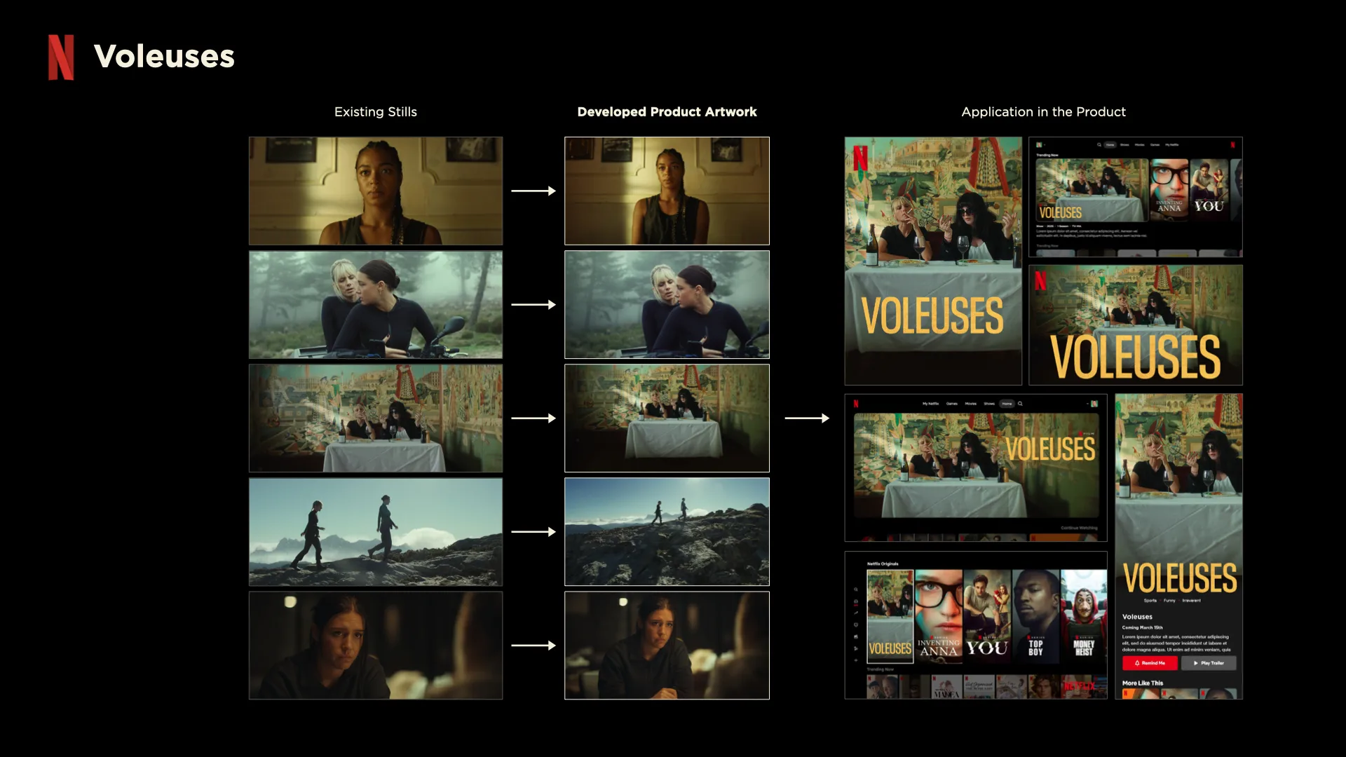 Developed product artwork for streaming titles